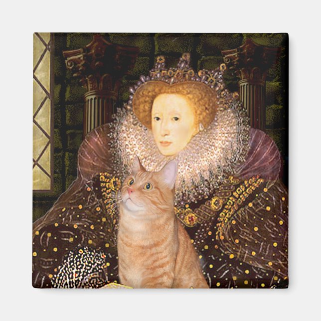 Íman Rainha - Gato marrom laranja tabby 46 (Frente)