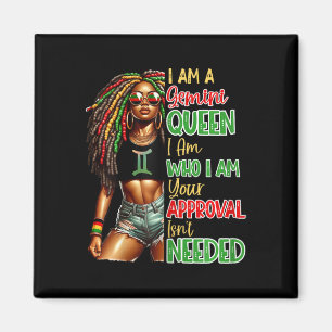 Íman Rainha Gêmeos Preta Feminina Americana Africana Ju