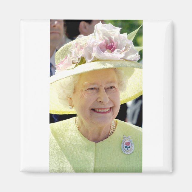 Íman Rainha Isabel II em Turquesa Hat Professiona (Frente)