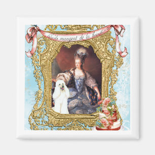 Íman Rainha Maria Antonieta - Poodle branco no bolo