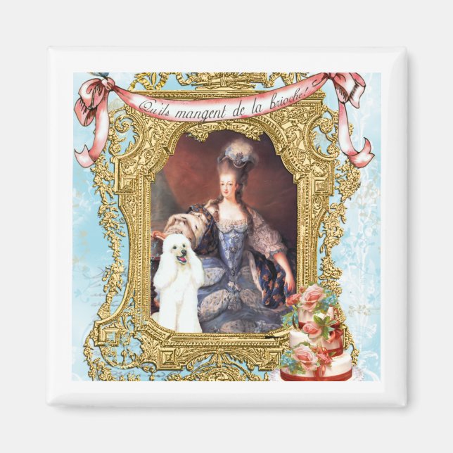 Íman Rainha Marie Antoinette White Poodle n Cake (Frente)