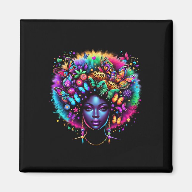 Íman Rainha Negra Afro Melanina Juneteenth Leopardo Man (Frente)