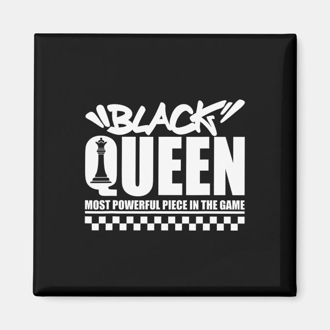 Íman Rainha Negra Mais Poderosa Xadrez Afro-Americano M (Frente)