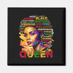 Íman Rainha Negra Orgulhosa Mulher Melanina Arte de Pal