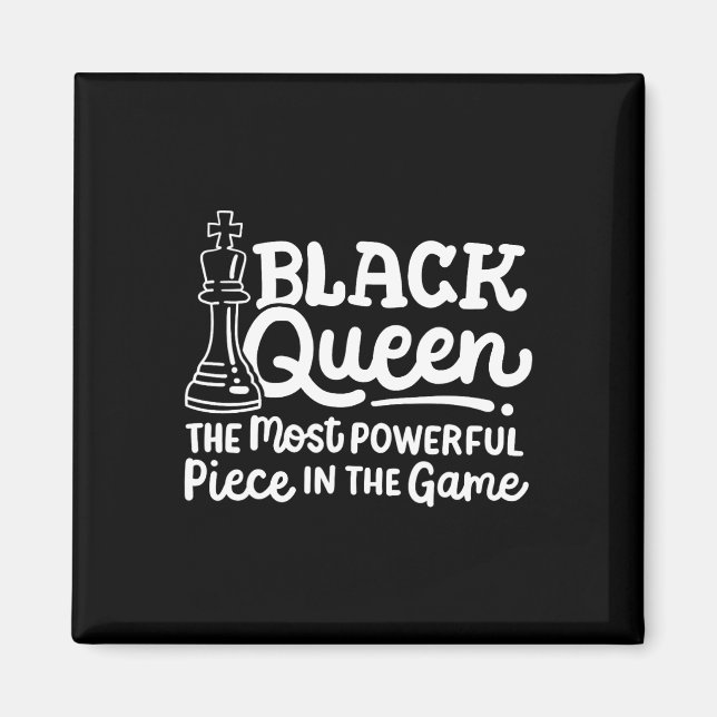 Íman Rainha Negra Peça Mais Poderosa Xadrez Afro Americ (Frente)