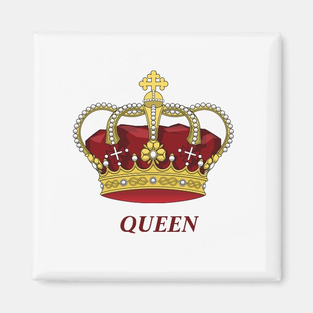 Íman Rainha Vermelha com Coroa (Frente)