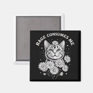 Íman Raiva de Gato Me Consome Piada Sarcástica Flor de
