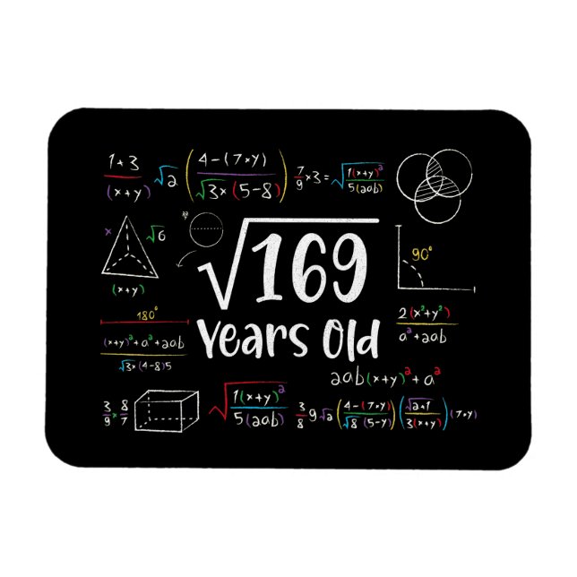 Íman Raiz Quadrada dos presentes de 169 13 de aniversár (Horizontal)