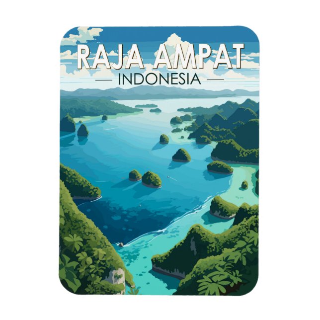 Íman Raja Ampat Indonesia Viagem Art Vintage (Vertical)