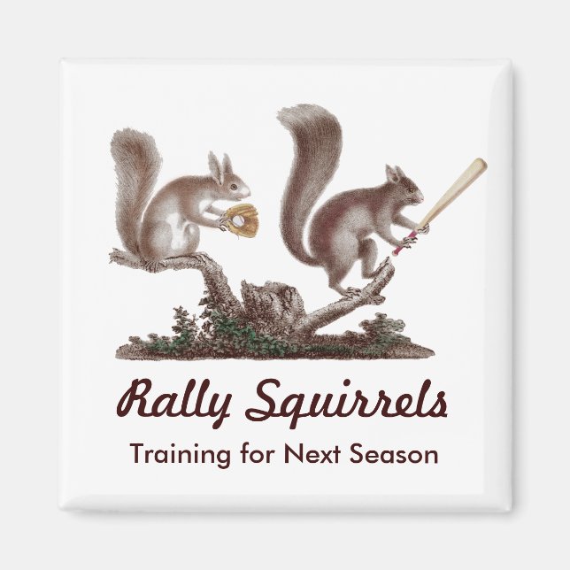 Íman Rally Squirrels Training for Next Season Engraçado (Frente)