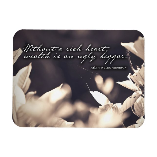 Íman Ralph Waldo Emerson Inspirational Cote Rico Coraçã (Horizontal)