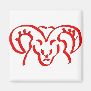 Íman Ram Red Horns Animal Mammal Bull Efetivo Doméstic