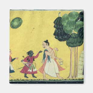 Íman Rama e Lakshmana acompanhados de Visvamitra