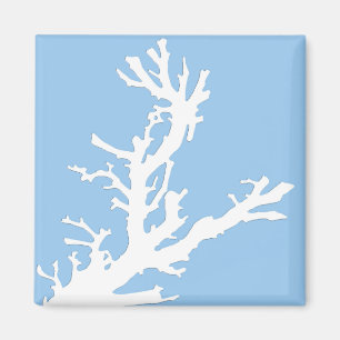 Íman Ramal de coral - branco em azul pálido