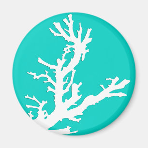 Íman Ramal de coral - branco em turquesa
