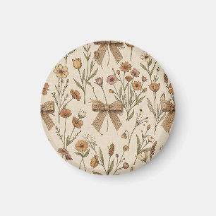 Íman Ramalhete de Flores Silvestres Rústicas com Laços