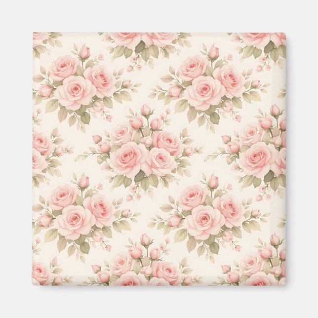 Íman Ramalhete Floral Rosa Bege (Frente)