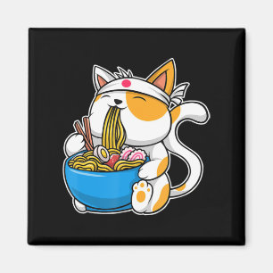 Íman Ramen Cute Cat Kawaii Anime Comida japonesa Neko C