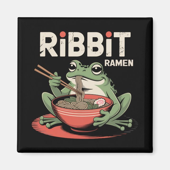 Íman Ramen De Comida De sapo Engraçado Ramen De Bbit (Frente)