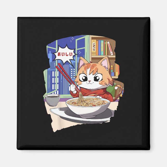 Íman Ramen Kawaii Cat Anime (Frente)