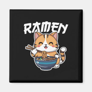 Íman Ramen Noodle Neko Cat Japonês Kawaii Manga Anime