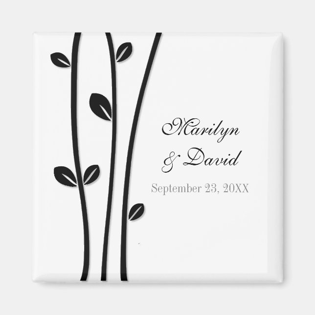 Íman Ramificações pretas folha (Frente)