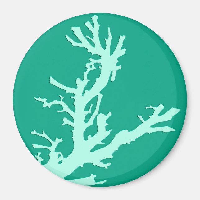 Íman Ramo de coral - verde-lacre e espadilha (Frente)