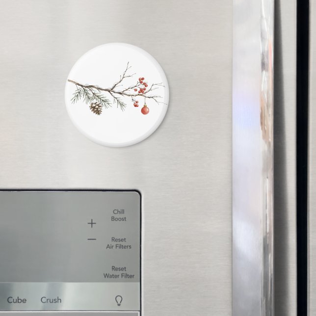 Íman Ramo de Natal Nevado com Enfeite para o Natal (In Situ (Fridge))