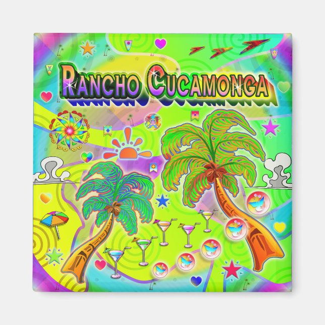 Íman Rancho Cucamonga Mente Focagem Magnet (Frente)