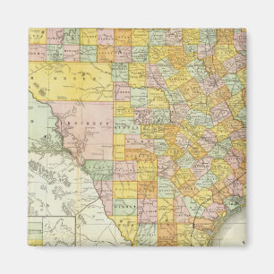 Íman Rand McNally Railroad E County Map Do Texas