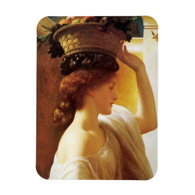 Íman Rapariga com cesta de Fruta (por Frederic Leighton (Vertical)