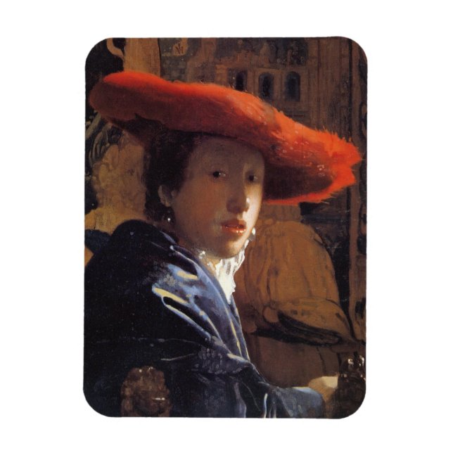 Íman Rapariga com chapéu vermelho, c.1665 (óleo no pain (Vertical)