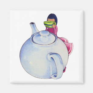 Íman Rapariga com o Tea Magnet