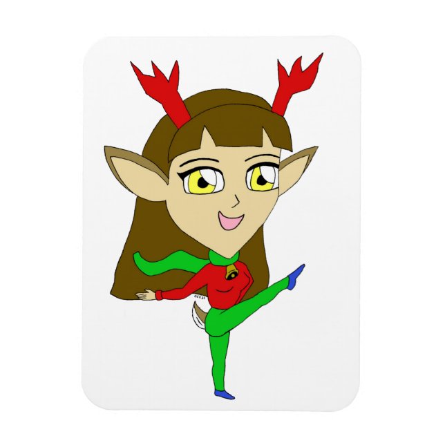 Íman rapariga das renas dançantes de chibi (Vertical)