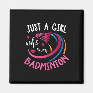 Íman Rapariga de Badminton Camisa Engraçada Jogador de