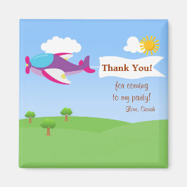 Íman Rapariga de banner de avião Obrigado Magnet