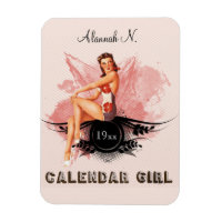 Rapariga de Calendário Retroativo Editável