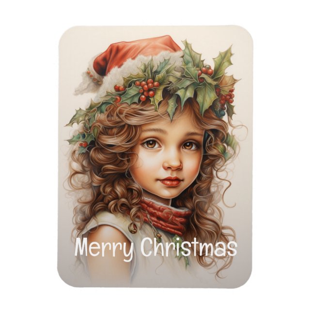 Íman Rapariga de Natal Personalizada 24 de 25 (Vertical)