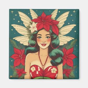 Íman Rapariga de Natal Tropical de Retro