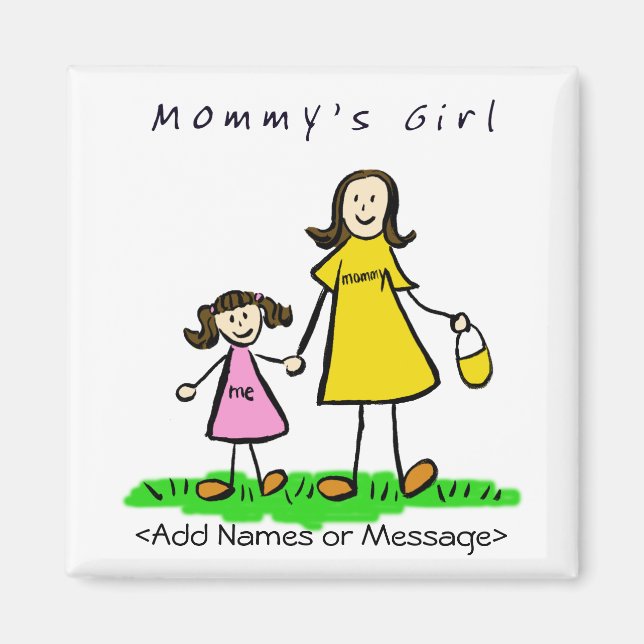 Íman Rapariga mamãe - Mãe e Filha Brunette (Frente)