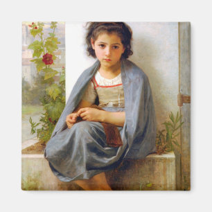 Íman Rapariga tricotando, Bouguereau