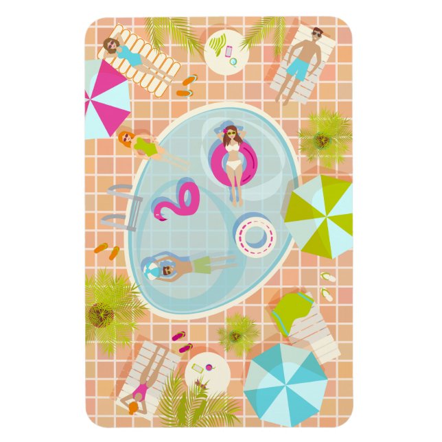 Íman Raparigas Bikini e caras jogando piscina de nataçã (Vertical)