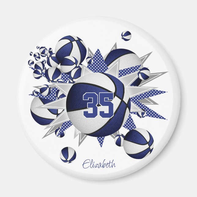 Íman raparigas com cesto azul estrelas comprar 1 ou com (Frente)