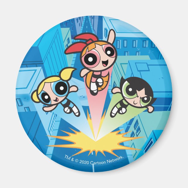 Íman Raparigas Powerpuff Lançam No Ar (Frente)