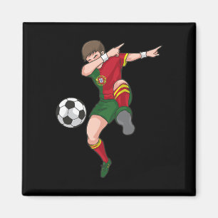 Íman Rapaz de Futebol a Dabbing Portugal Camisa de Fute