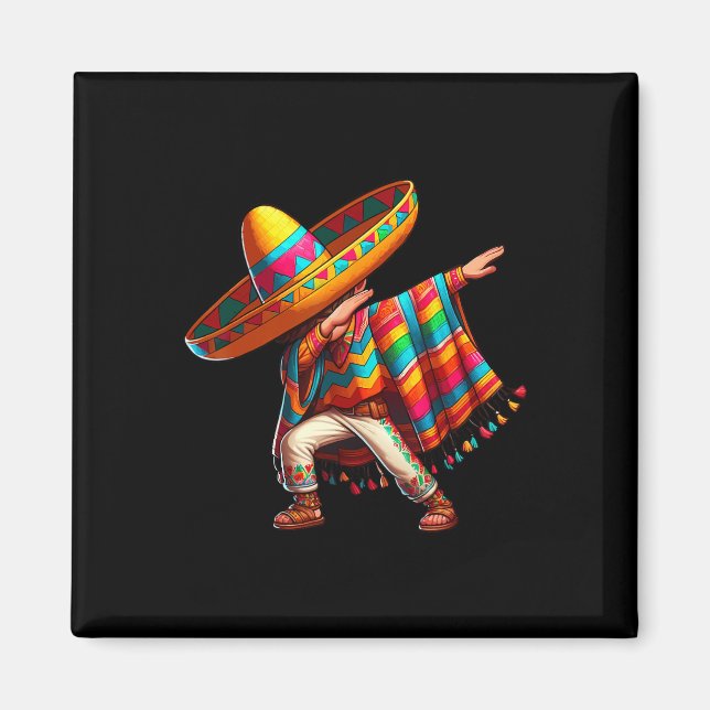 Íman Rapaz Mexicano Dabbing Poncho Cinco De Mayo 3 (Frente)