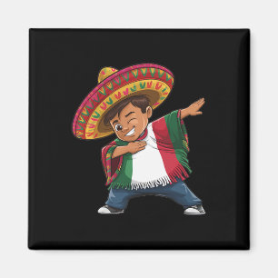 Íman Rapaz Mexicano Dabbing Poncho Fiesta Cinco De Mayo