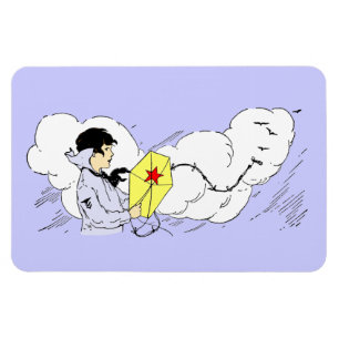 Íman Rapaz Voando Kite Premium Flexi Magnet