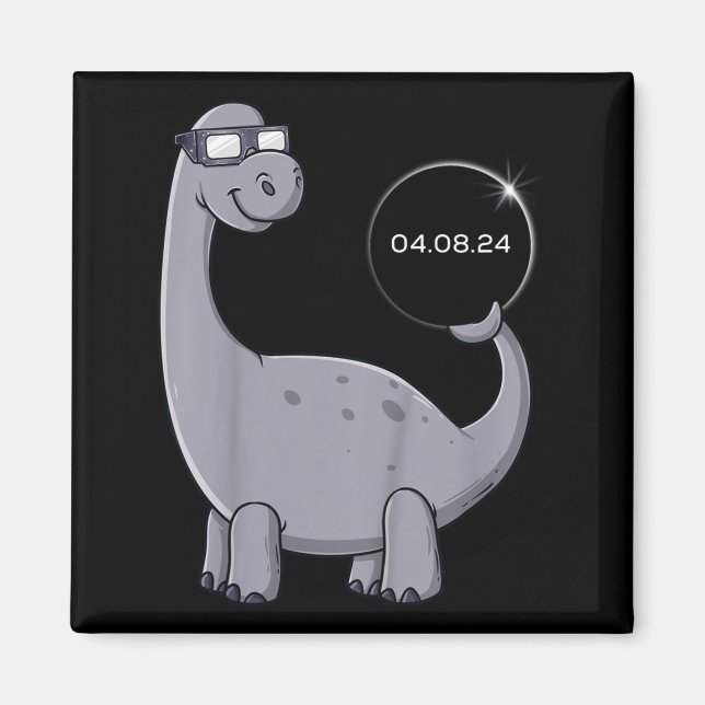 Íman Rapazes Divertidos Eclipse Solar Dino 04 08 (Frente)