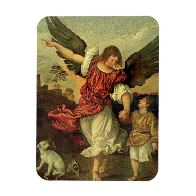 Íman Raphael e Tobias, 1507-8 (petróleo no painel) (Vertical)